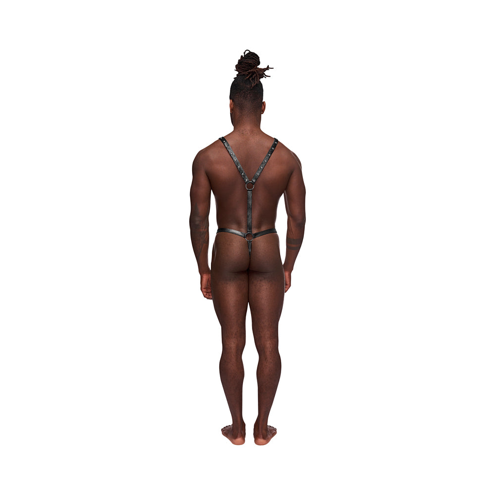 Male Power Fetish Warrior Criss-Cross Body Harness Black L/Xl