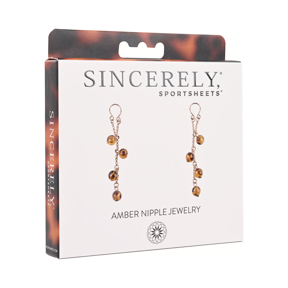 Sincerely, Sportsheets Amber Collection Adjustable Nipple Jewelry Tortoiseshell