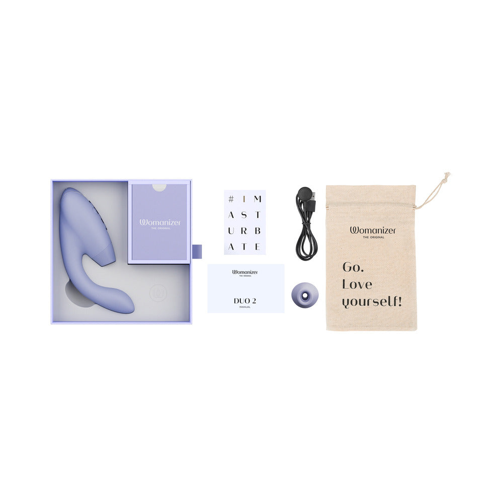 Womanizer Duo 2 Rechargeable Dual Stimulation Pleasure Air And G-Spot Vibrator Lilac