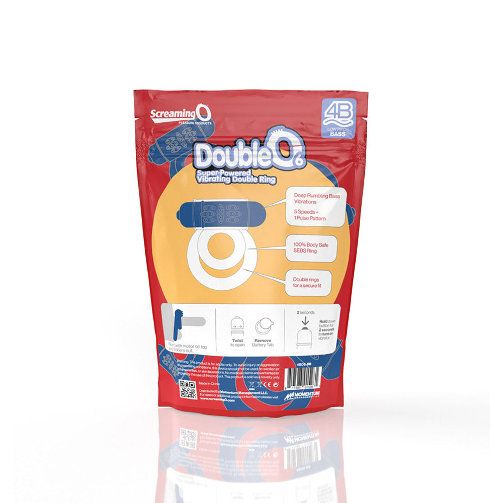 Screaming O 4B Doubleo 6 Vibrating Double Cockring Blueberry