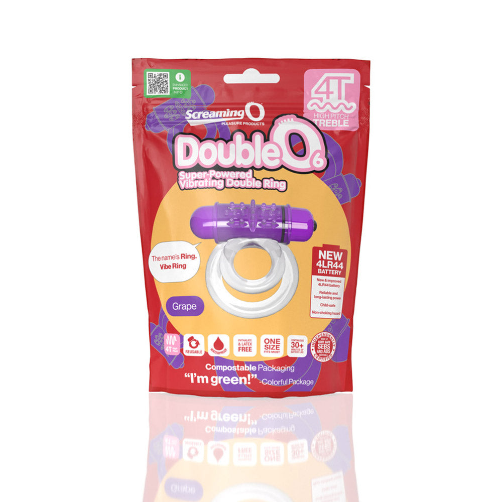 Screaming O 4T Doubleo 6 Vibrating Double Cockring Grape