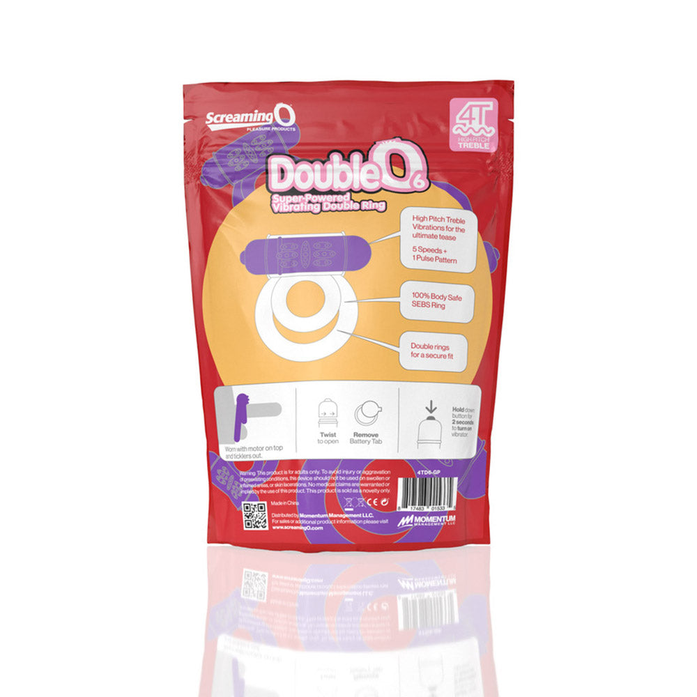 Screaming O 4T Doubleo 6 Vibrating Double Cockring Grape