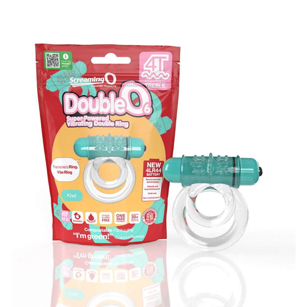 Screaming O 4T Doubleo 6 Vibrating Double Cockring Kiwi