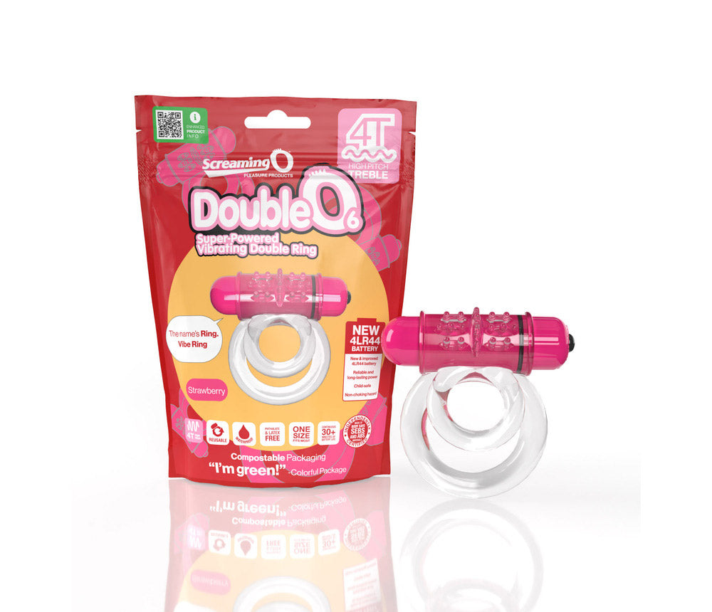 Screaming O 4T Doubleo 6 Vibrating Double Cockring Strawberry