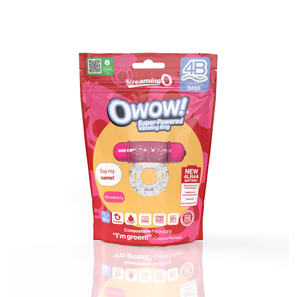 Screaming O 4B Owow Vibrating Cockring Strawberry