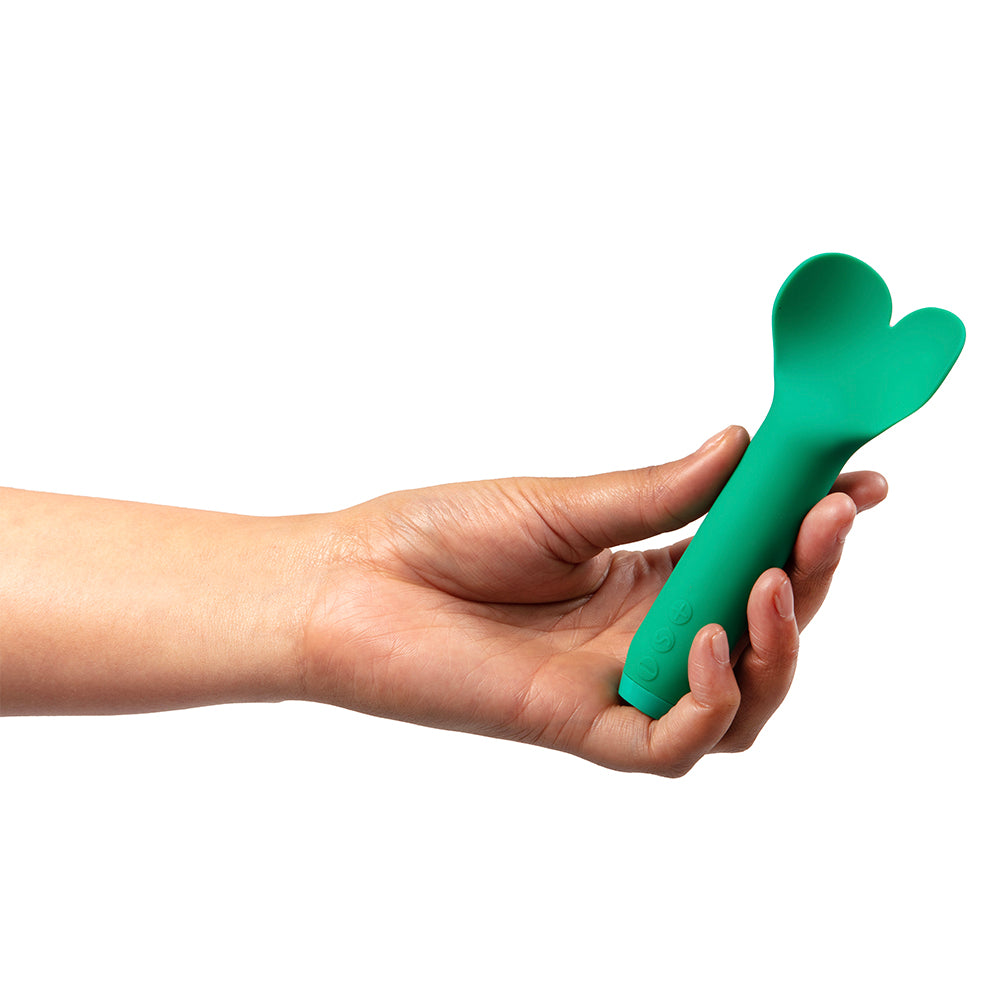 Je Joue Amour Rechargeable Silicone Heart Shaped Fluttering Bullet Vibrator Emerald Green