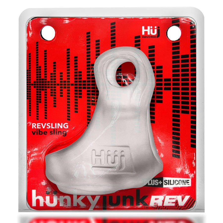 Hunkyjunk Revsling Cock &amp; Ball Sling With Bullet Vibrator Clear Ice