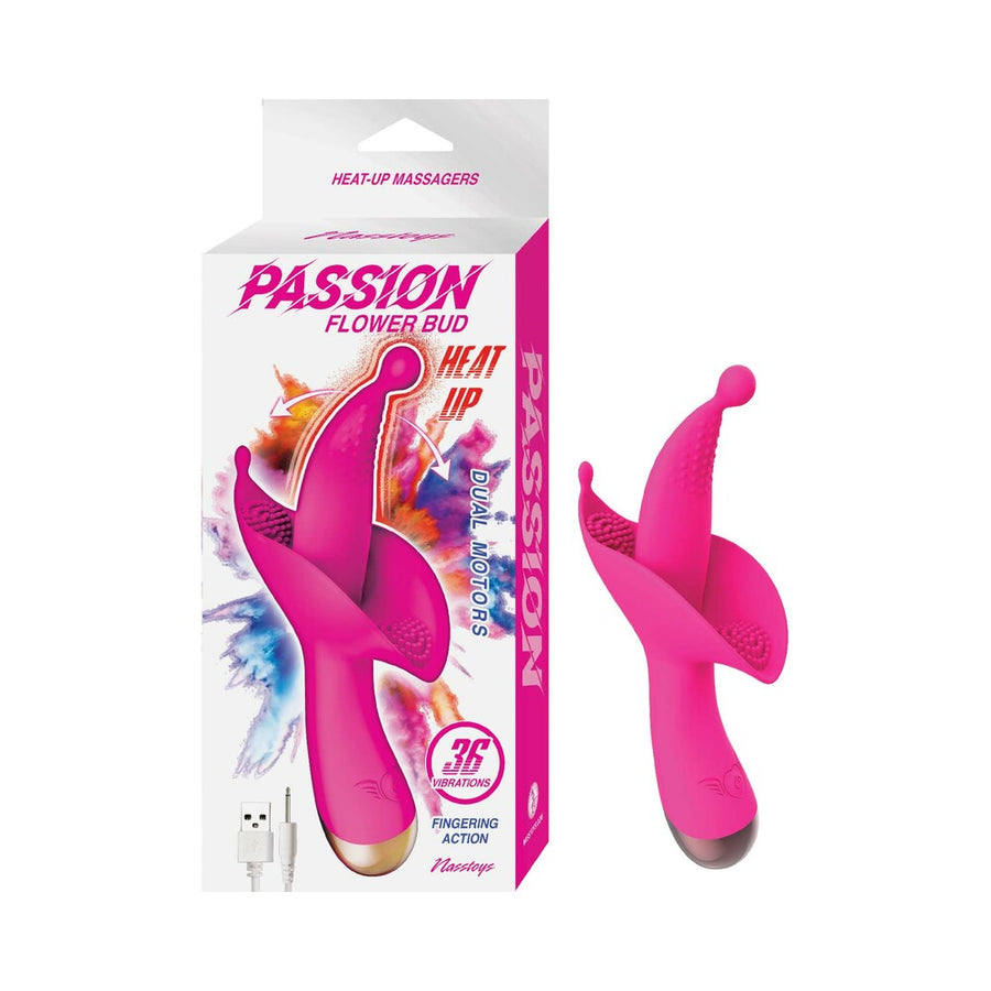 Passion Flower Bud Heat Up Dual Stimulator Pink