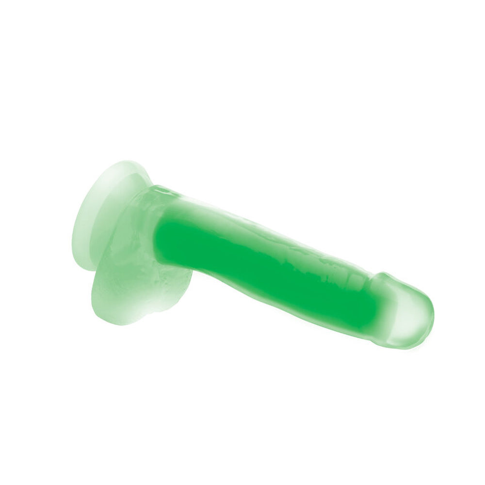Lollicock Glow-in-the-dark 7 In. Silicone Dildo With Balls Green
