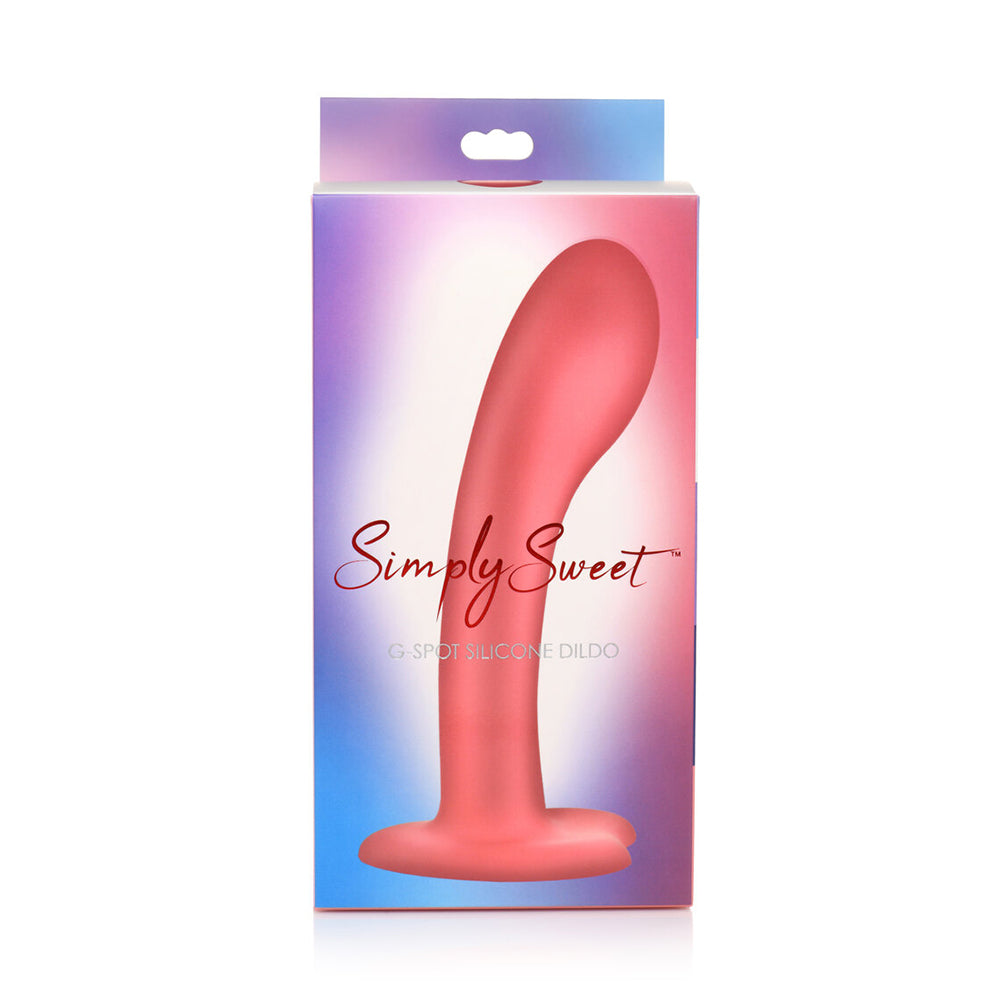 Simply Sweet G-Spot 7 In. Silicone Dildo Pink
