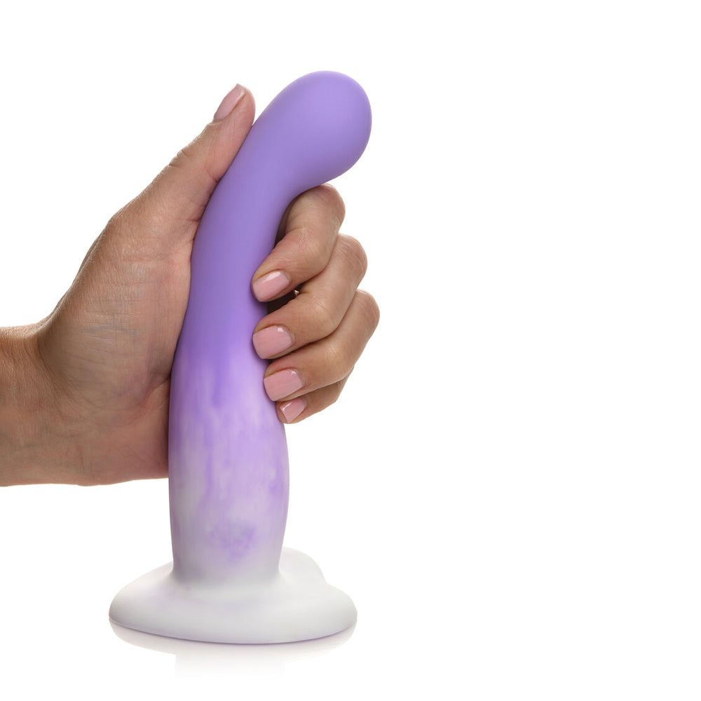Simply Sweet Slim G-Spot 7 In. Silicone Dildo Purple/White