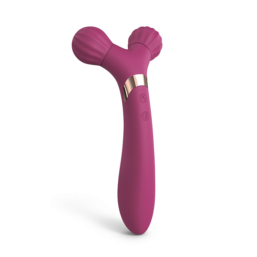 Love To Love Fireball Rechargeable Dual Ended Silicone Body Massager &amp; Vibrator Plum Star