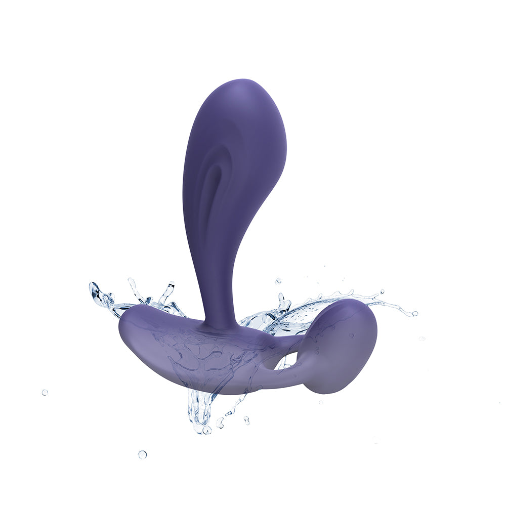 Love To Love Witty Rechargeable Remote-Controlled Silicone P & G Vibrator Midnight Indigo