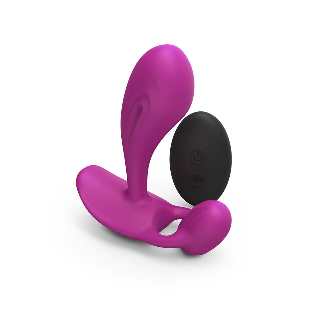 Love To Love Witty Rechargeable Remote-Controlled Silicone P & G Vibrator Sweet Orchid