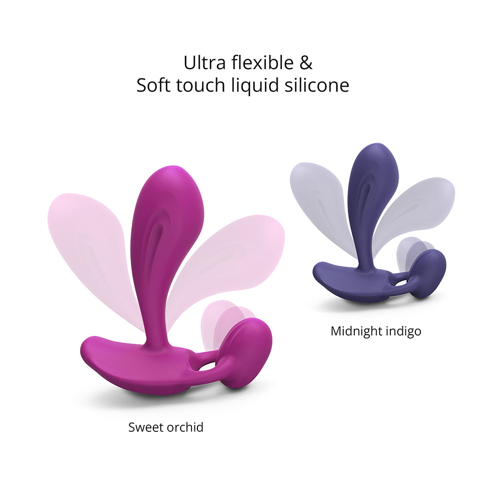 Love To Love Witty Rechargeable Remote-Controlled Silicone P & G Vibrator Sweet Orchid