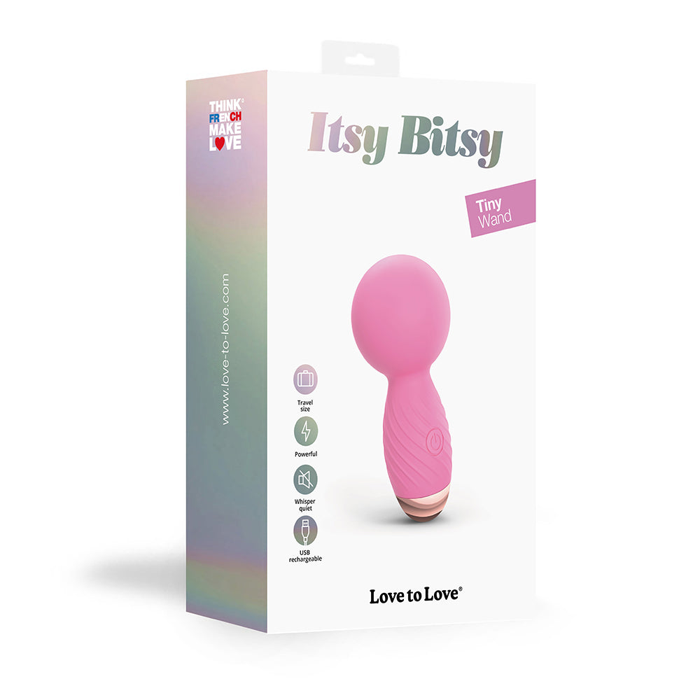 Love To Love Itsy Bitsy Rechargeable Silicone Mini Wand Vibrator Pink Passion
