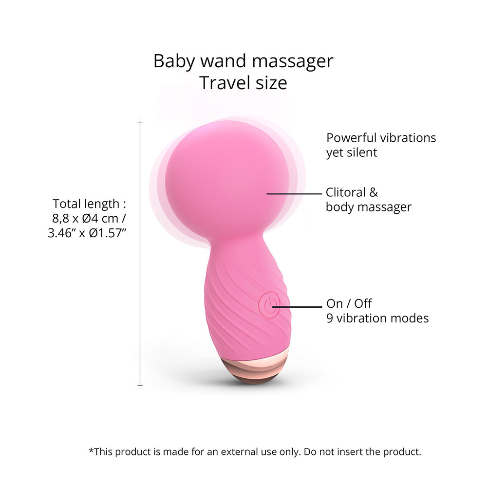 Love To Love Itsy Bitsy Rechargeable Silicone Mini Wand Vibrator Pink Passion