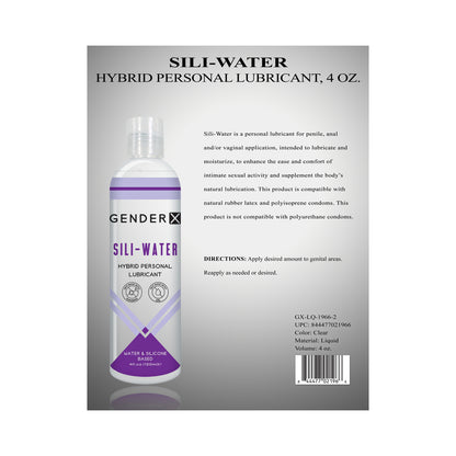 Gender X Sili-water Hybrid Personal Lubricant 4 Oz.