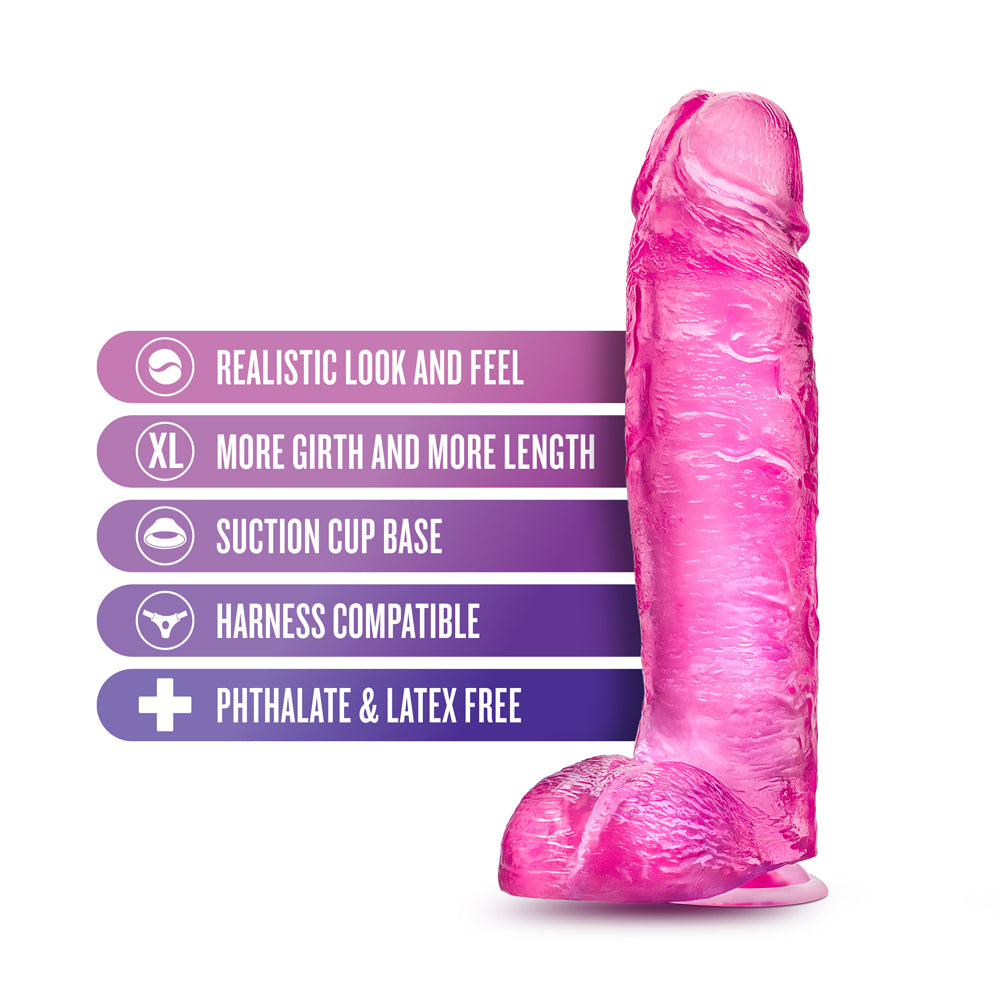 Blush B Yours Plus Big n Bulky 10.5 in. Dildo with Balls &amp; Suction Cup Pink