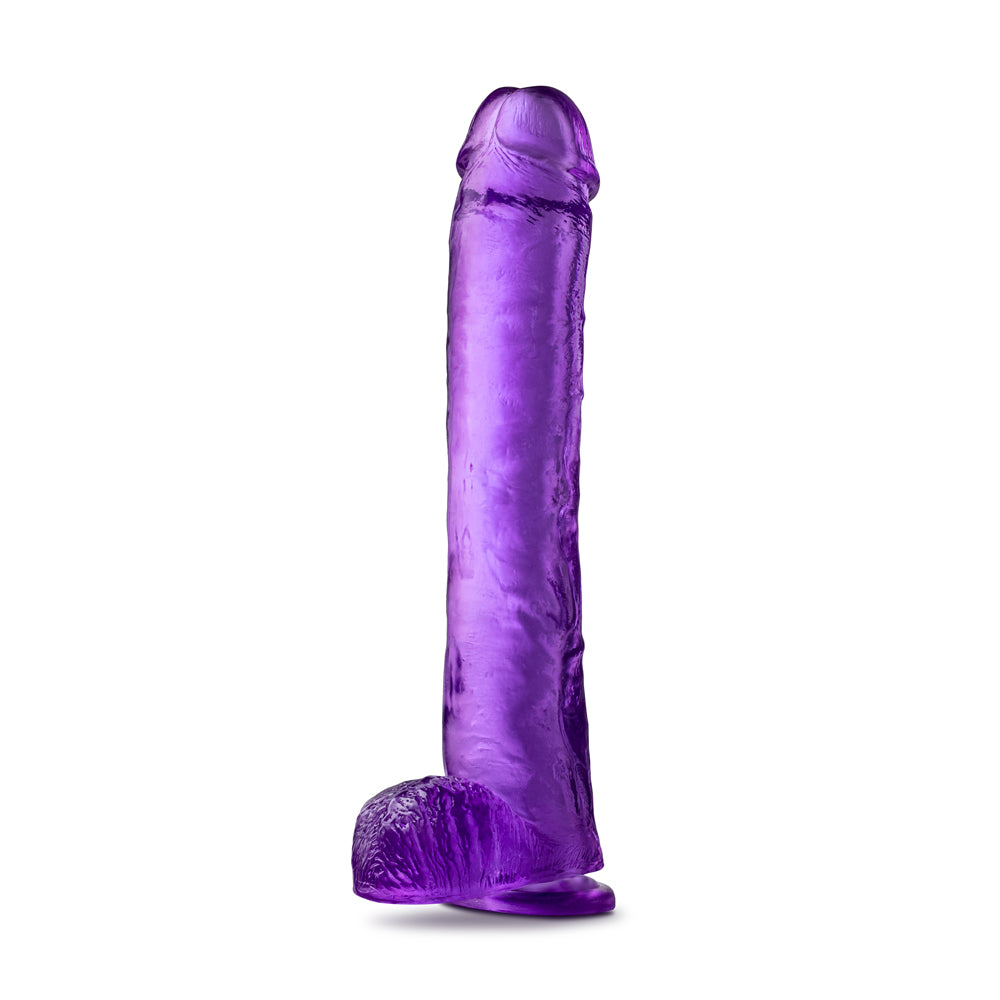 Blush B Yours Plus Hefty N Hung 14 In. Dildo With Balls & Suction Cup Purple