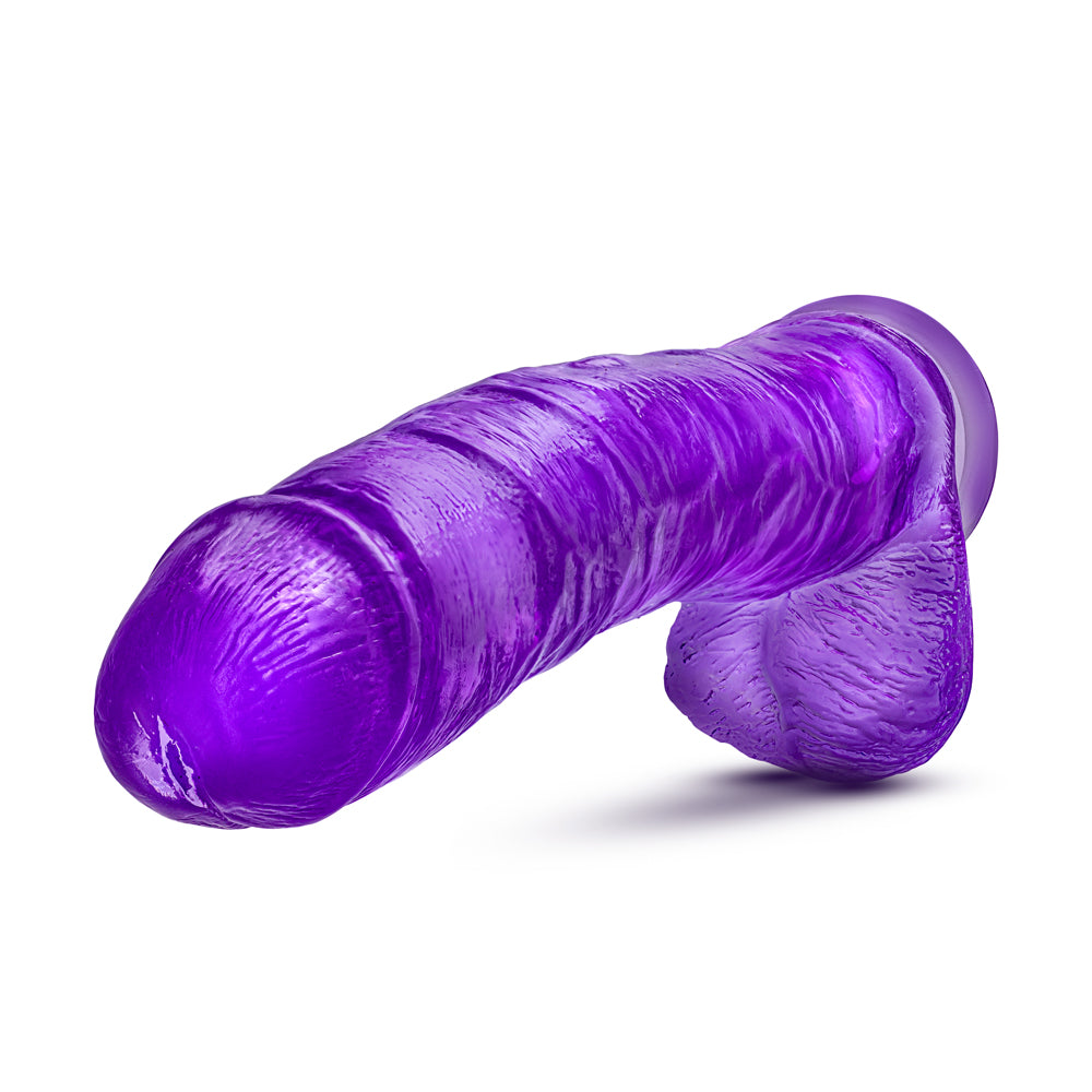 Blush B Yours Plus Hefty N Hung 14 In. Dildo With Balls & Suction Cup Purple