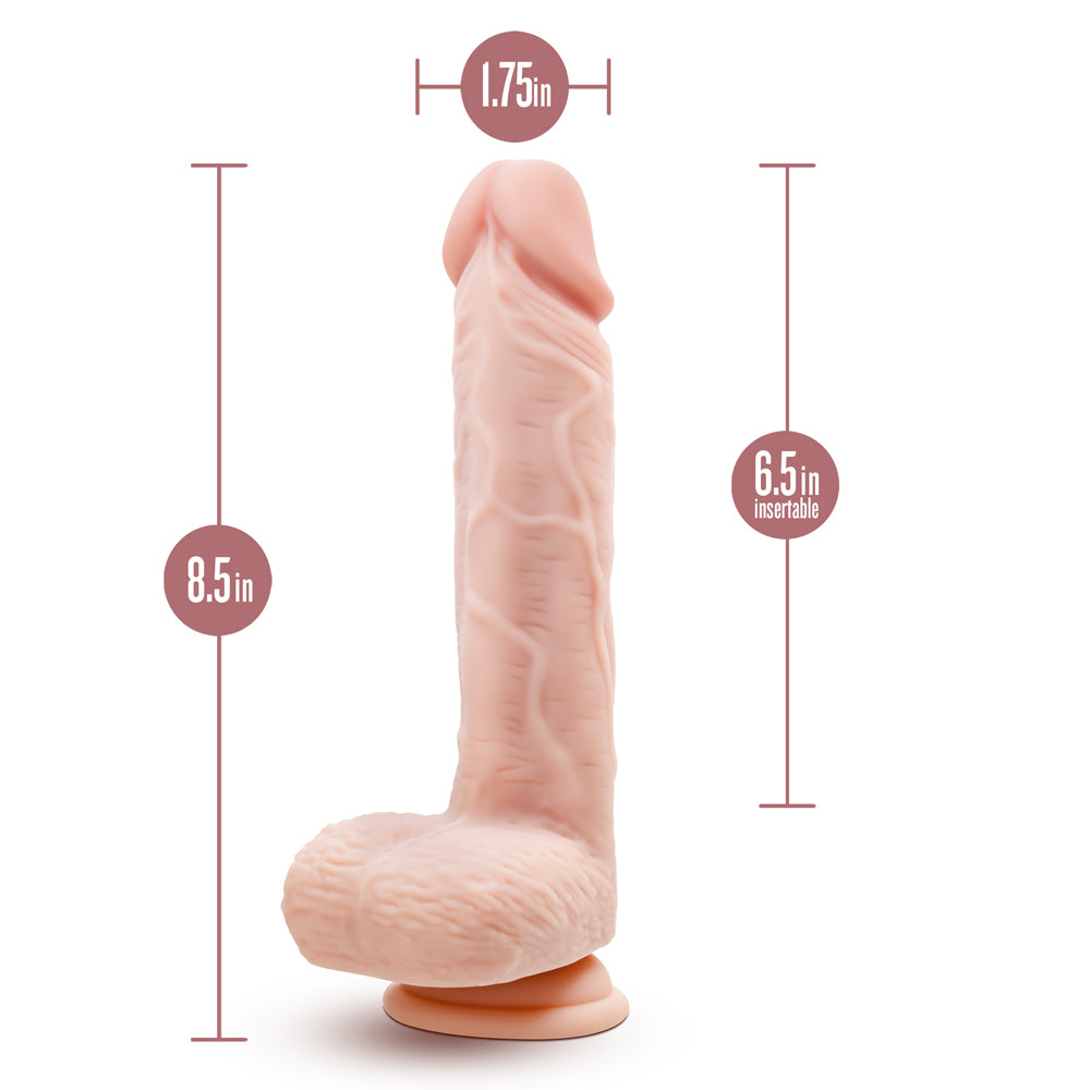 Dr. Skin Silicone Dr. Ethan Rechargeable Remote-Controlled 8.5 In. Gyrating & Vibrating Dildo Beige
