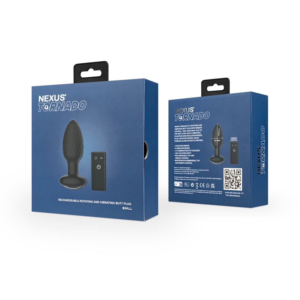 Nexus Duo Plug Rechargeable Remote-Controlled Vibrating Silicone Anal Plug Black