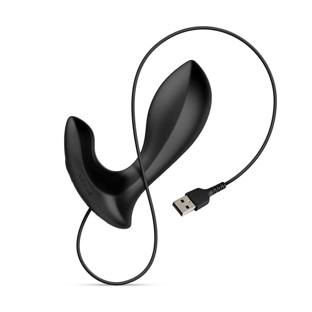 Nexus Tornado Rechargeable Remote-Controlled Rotating & Vibrating Textured Silicone Anal Plug Black