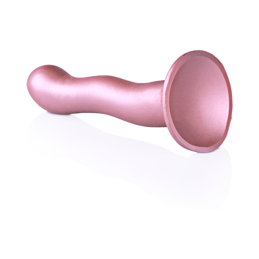 Shots Ouch! Ultra Soft Silicone 7 In. Curvy G-Spot Dildo Rose Gold