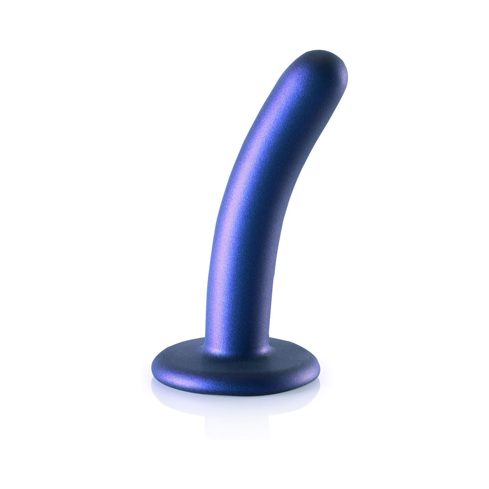 Shots Ouch! Smooth Silicone 5 In. G-Spot Dildo Metallic Blue
