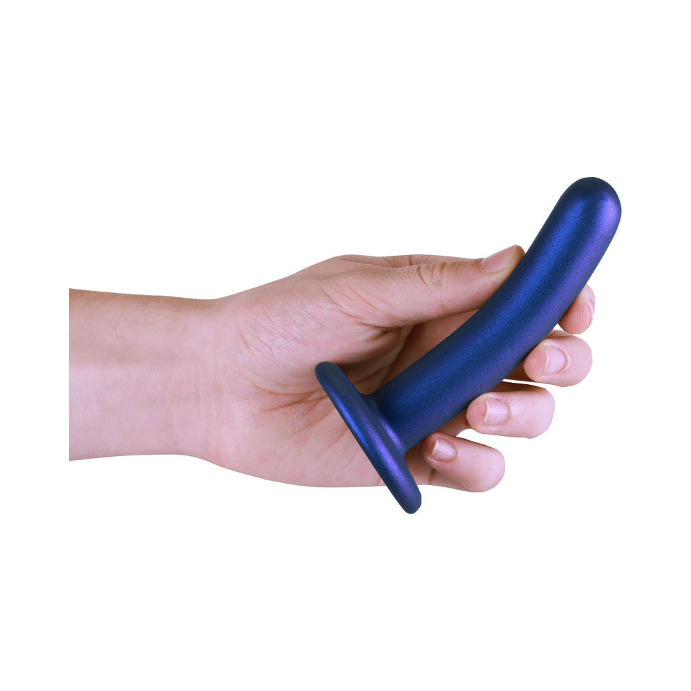 Shots Ouch! Smooth Silicone 5 In. G-Spot Dildo Metallic Blue