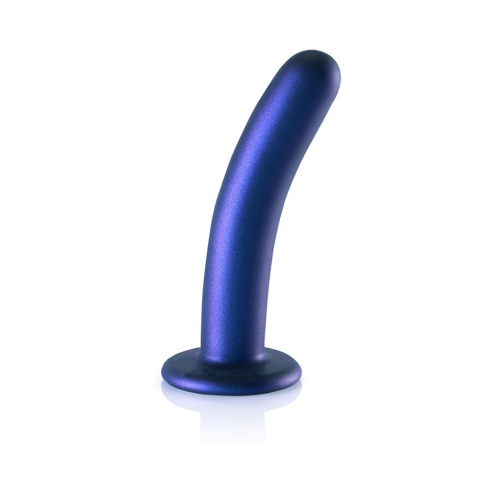 Shots Ouch! Smooth Silicone 6 In. G-Spot Dildo Metallic Blue