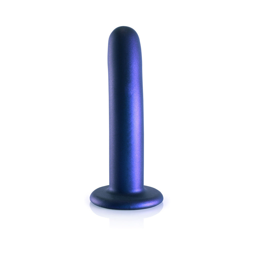 Shots Ouch! Smooth Silicone 6 In. G-Spot Dildo Metallic Blue