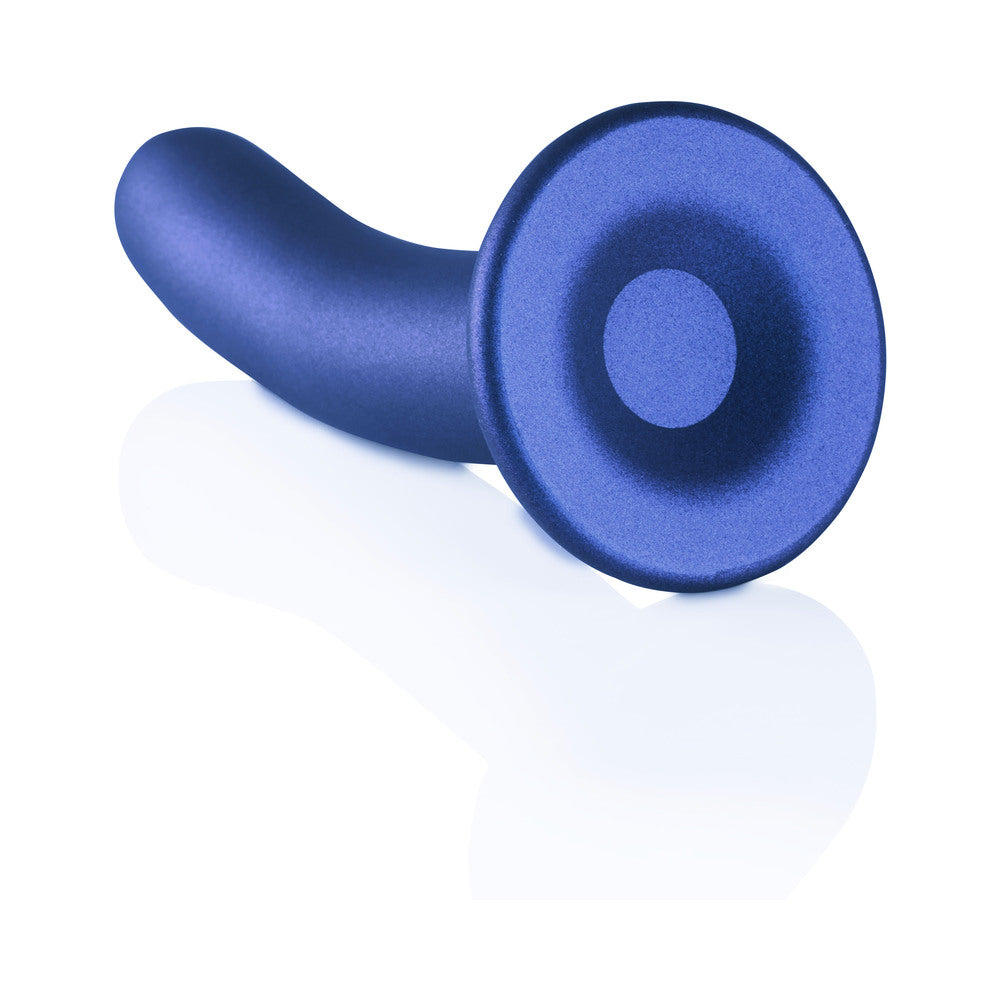 Shots Ouch! Smooth Silicone 6 In. G-Spot Dildo Metallic Blue