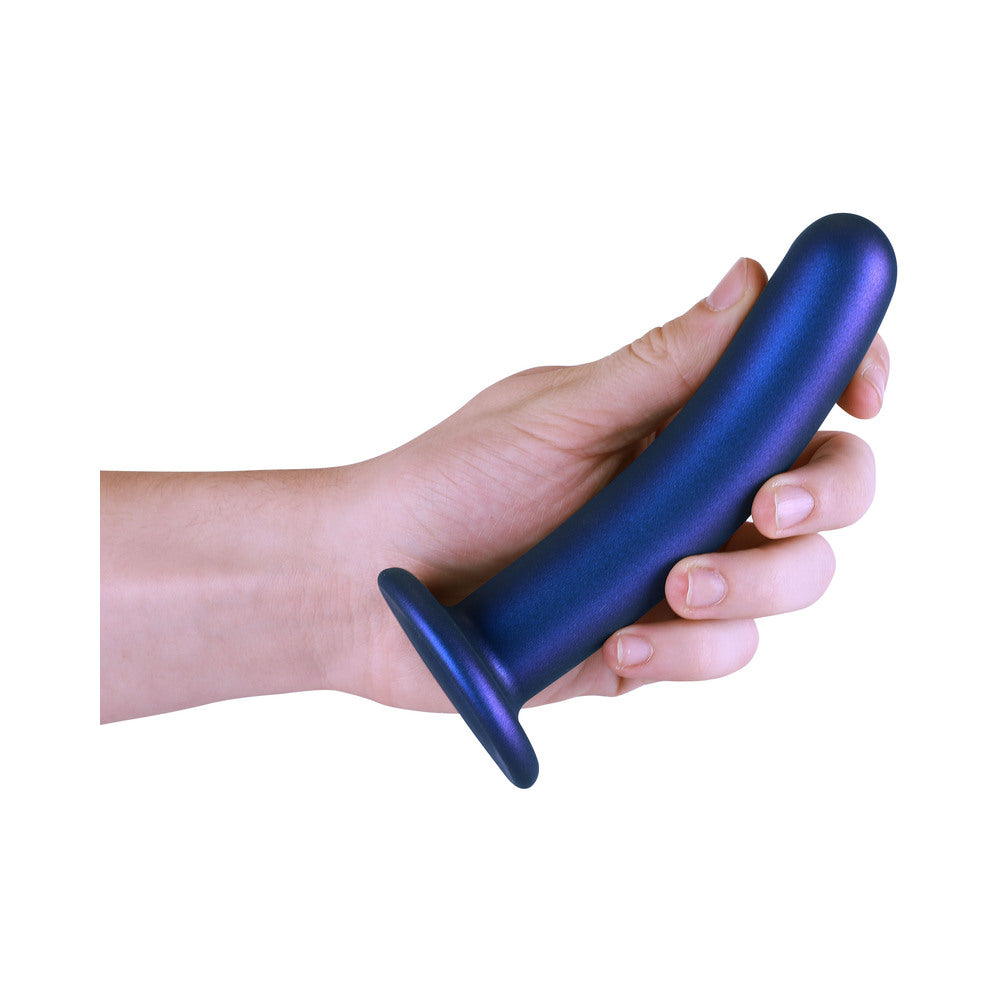 Shots Ouch! Smooth Silicone 6 In. G-Spot Dildo Metallic Blue