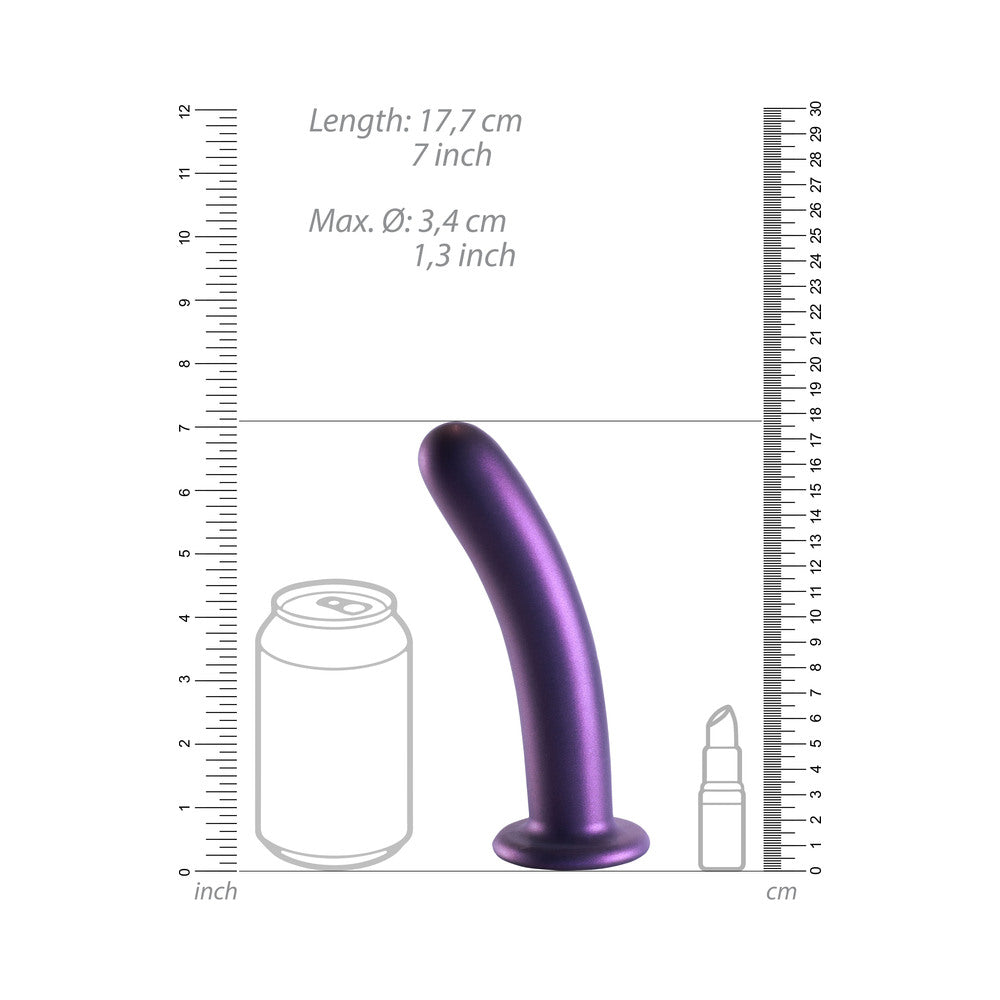 Shots Ouch! Smooth Silicone 7 In. G-Spot Dildo Metallic Purple