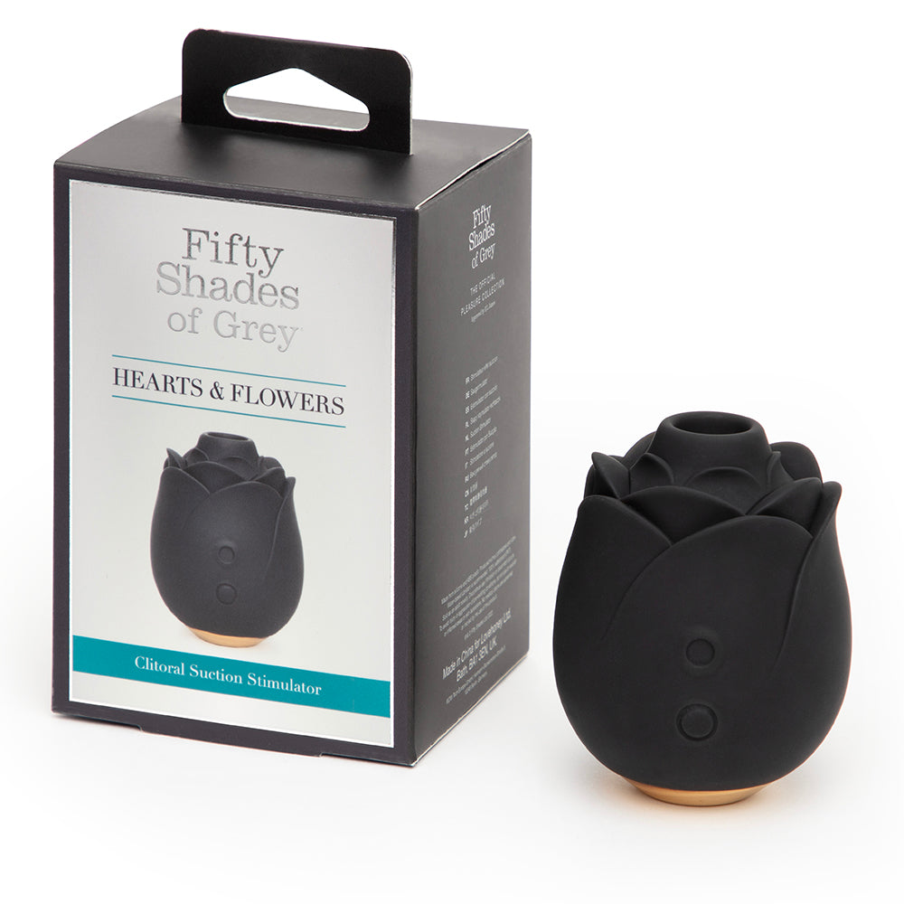 Fifty Shades Of Grey Hearts & Flowers Rose Vibrator - Black