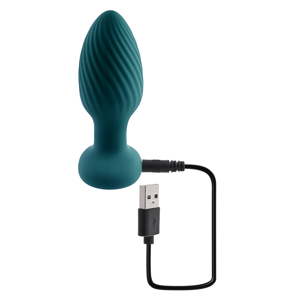 Playboy Spinning Tail Teaser Rechargeable Remote Controlled Vibrating Rotating Silicone Anal Plug Sa