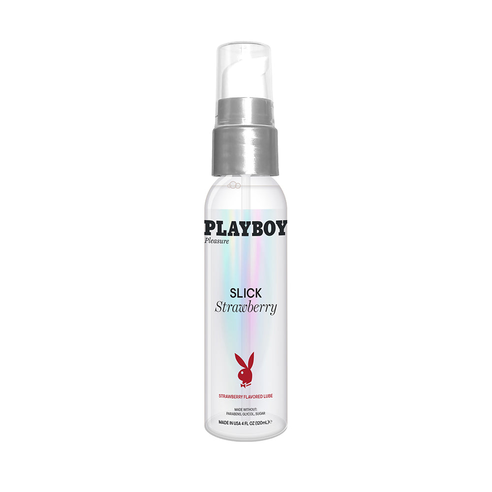 Playboy Slick Flavored Water-Based Lubricant Strawberry 4 Oz.