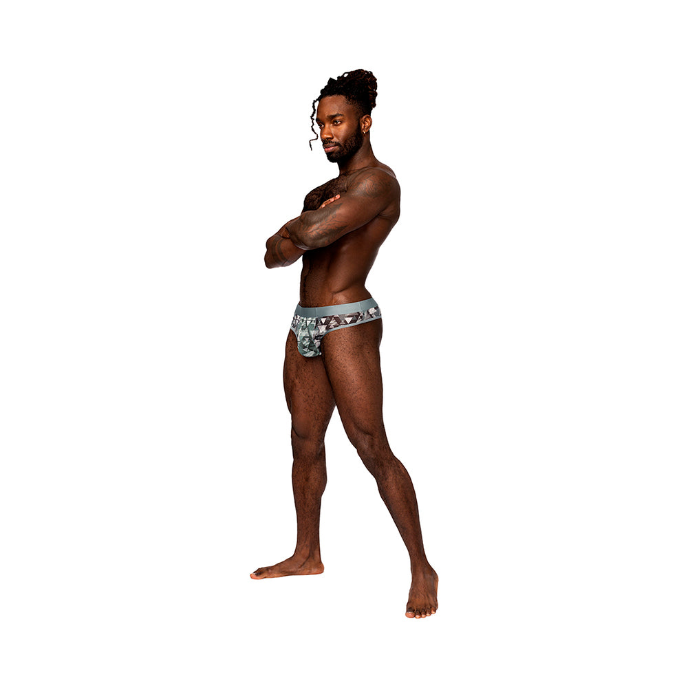 Male Power Sheer Prints Sheer Thong Optical L/Xl