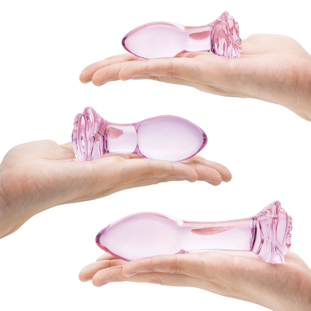 Glas Rosebud 3-piece Glass Anal Plug Set