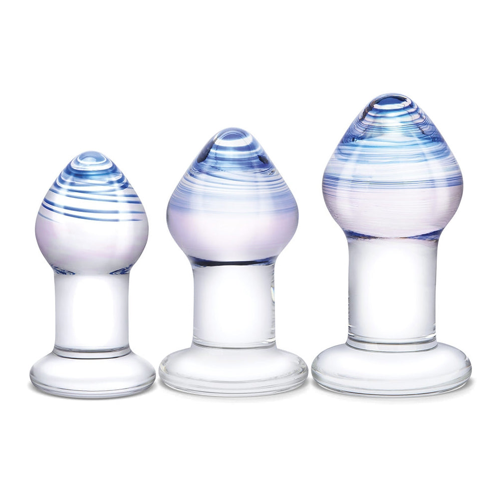 Glas Amethyst Rain 3-piece Glass Anal Training Kit