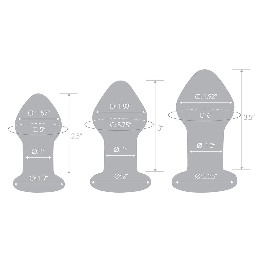 Glas Amethyst Rain 3-Piece Glass Anal Training Kit