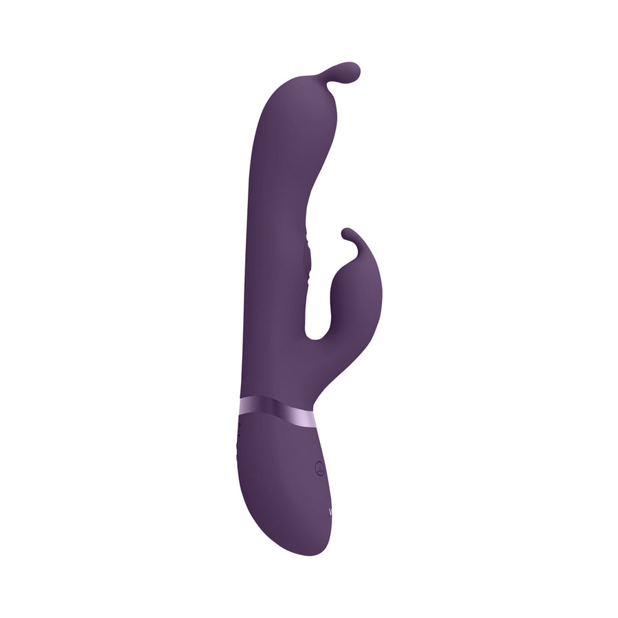 Vive Gada Rechargeable Vibrating Silicone Bunny Ear G-spot Rabbit With Pulse Wave Shaft Purple