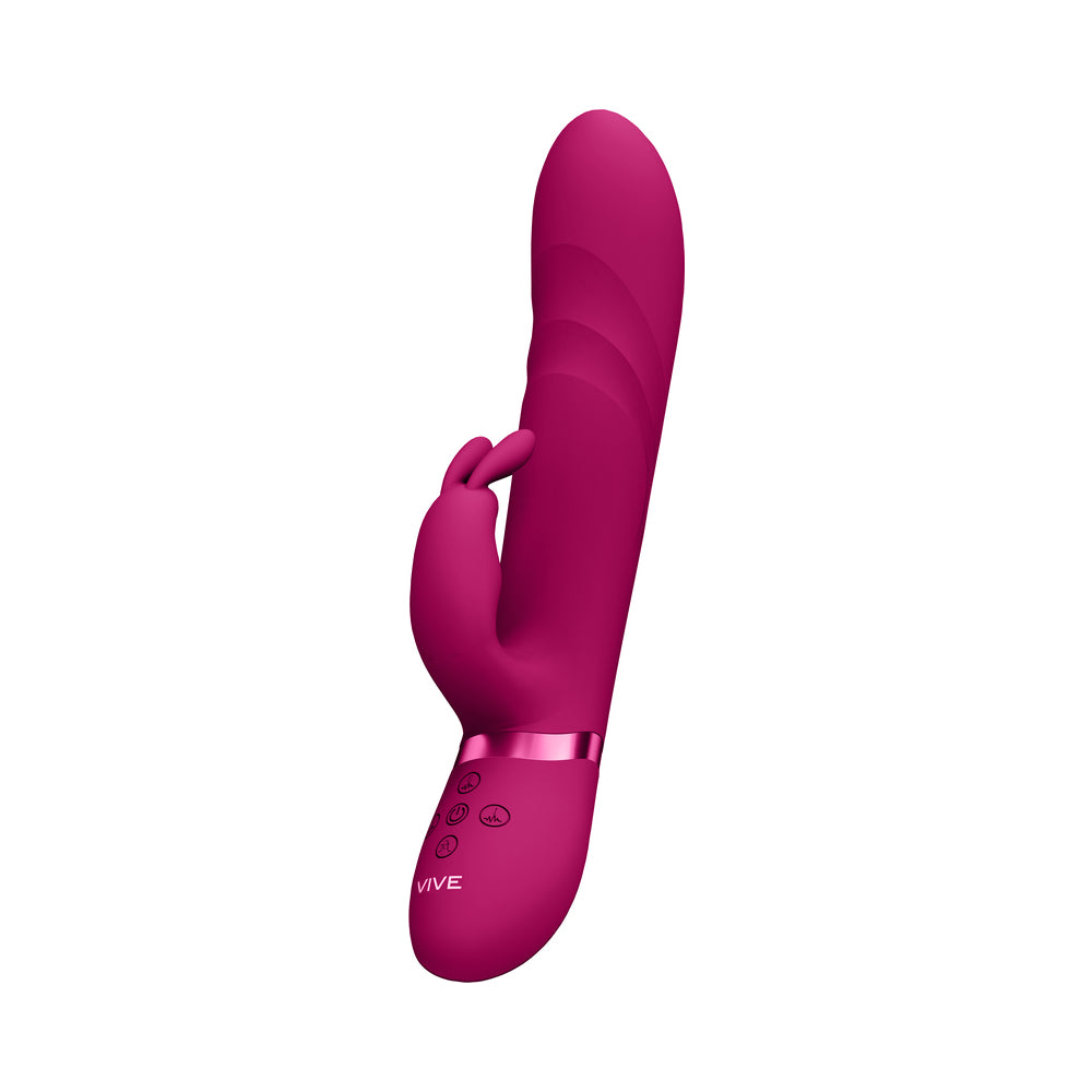 Vive Nari Rechargeable Silicone G-Spot Rabbit Vibrator With Rotating Beads Pink
