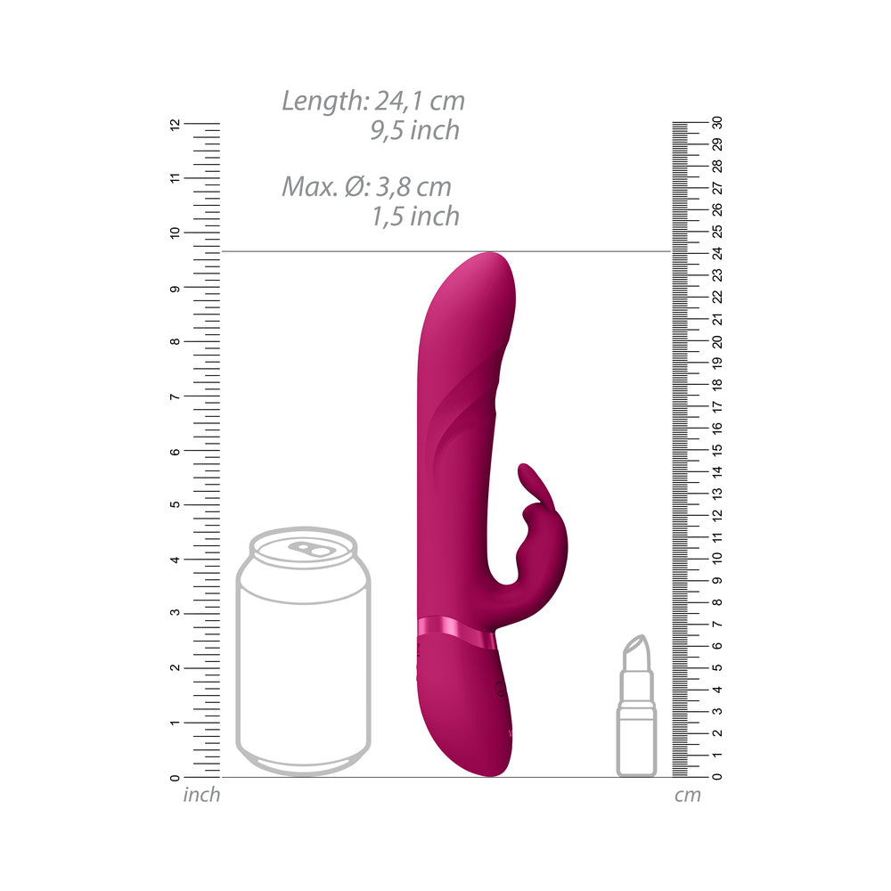 Vive Nari Rechargeable Silicone G-Spot Rabbit Vibrator With Rotating Beads Pink