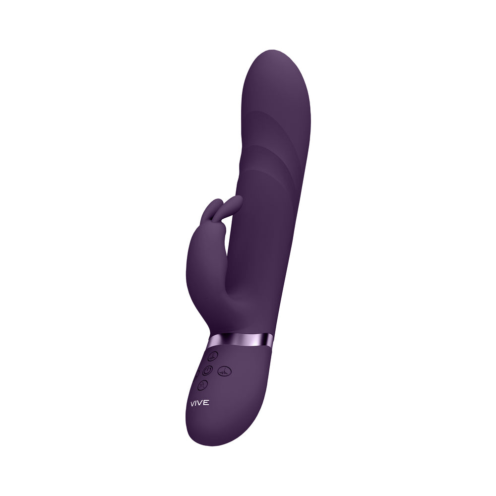 Vive Nari Rechargeable Silicone G-Spot Rabbit Vibrator With Rotating Beads Purple
