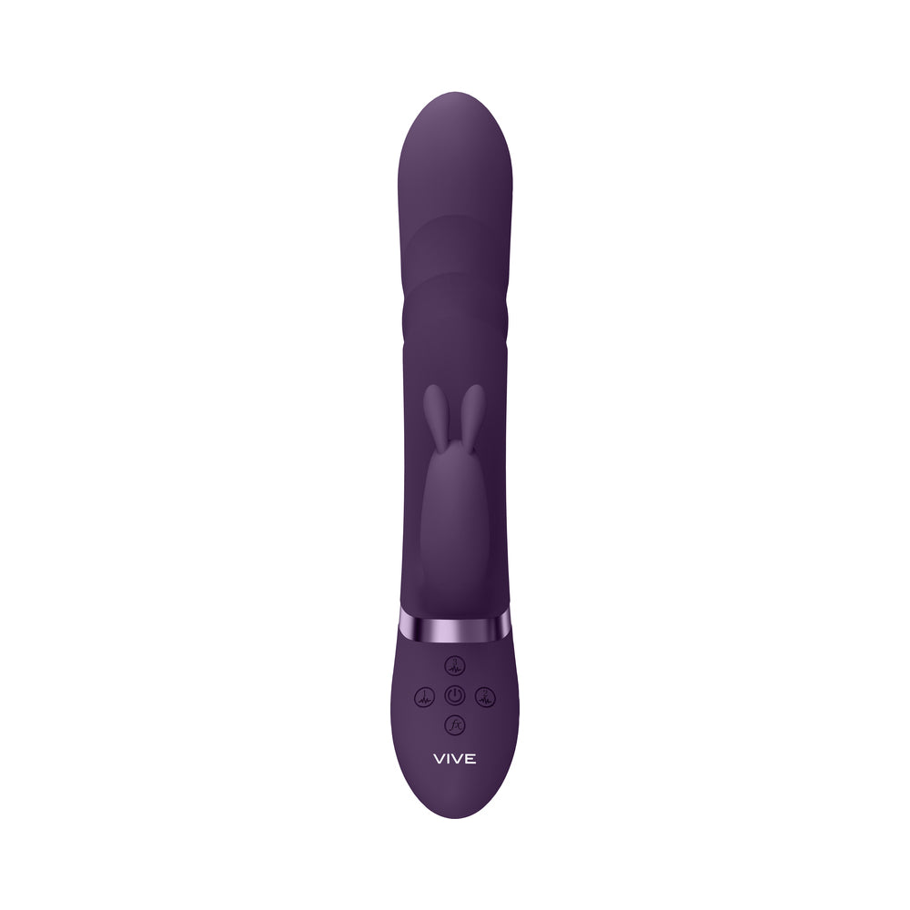 Vive Nari Rechargeable Silicone G-Spot Rabbit Vibrator With Rotating Beads Purple