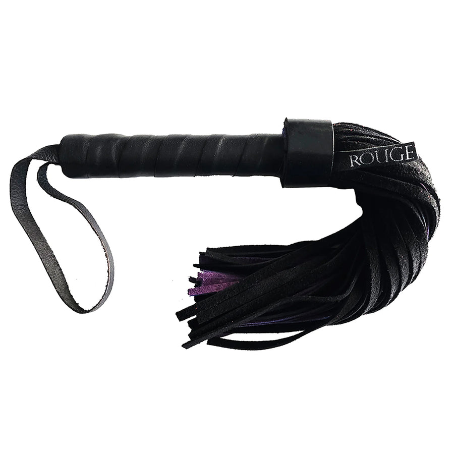 Rouge Short Suede Flogger Leather Handle Black/purple