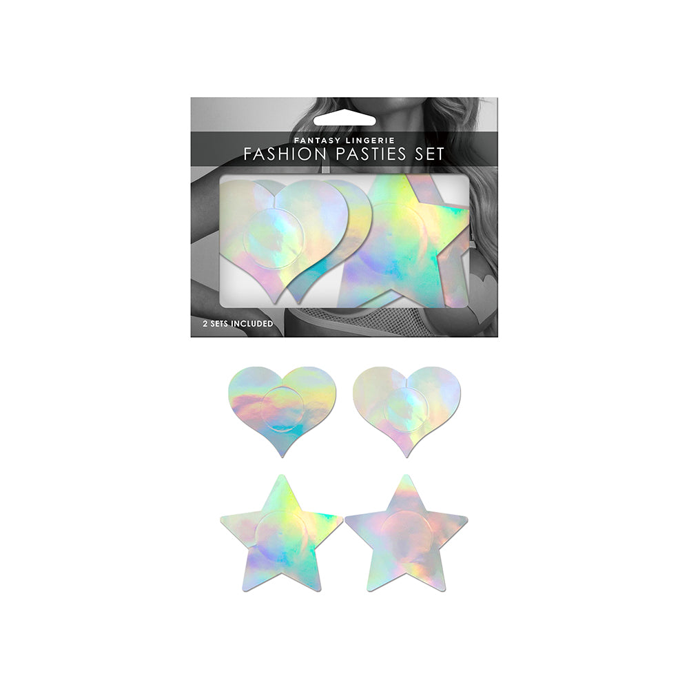 Fashion Pasties Set Holographic Star & Heart